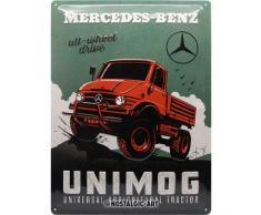 Nostalgic-Art 23269 Mercedes-Benz-Unimog, Retro Blechschild 30x40 cm, Metall, bunt, 30x 40 cm