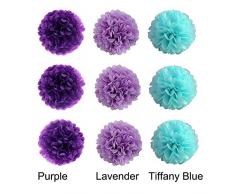 Zerodeco Meerjungfrau Party Dekorationen, Mermaid Papier Pompoms Polka Dot GirlandeSeidenpapier Quaste Garland Mermaid Konfetti Luftballons für Mädchengeburtstags-Party Brautduschendekorationen