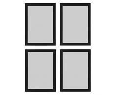 Ikea Fiskbo Bilderrahmen, A4, 21 x 30 cm, schwarz, 4 Stück, Pappe, Faserplatte, Folie, Polystyrol-Kunststoff, Acrylfarbe, Schwarz , 21x30cm