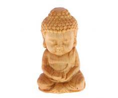 Homyl Handgeschnitzter Glücklicher Tiere Buddha Figur Skulptur Dekofigur Ornament - Buddha B
