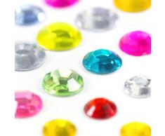 Oblique Unique® 180 Selbstklebende Steine Sticker Verzierung Deko Herzen Sterne Tropfen Kreise (Kreise Bunt)