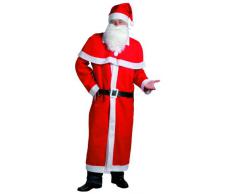 Idena 8580108 - Weihnachtsmann Kostümset, Santa, Nikolaus, Mütze, Bart, Mantel, Gürtel, Cape