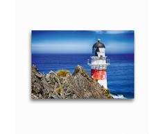 Premium Textil-Leinwand 45 x 30 cm Quer-Format Ein Bild aus dem Kalender Leuchttürme - Maritime Baken an der Küste | Wandbild, HD-Bild auf Keilrahmen, Fertigbild auf hochwertigem Vlies, Leinwanddruck von Christian Bosse