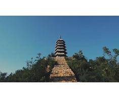 Asien Pagode Tempel Malen Nach Zahlen Für Erwachsene Und Kinder DIY Ölgemälde Geschenk-Kits Vorgedruckte Leinwand Kunst Nach Hause Weihnachtsdekoration Ohne Rahmen