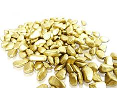 Brynnberg Dekosteine - Dekogranulat Kies Kieselsteine Flußkies gerundet (Gold, 850g)