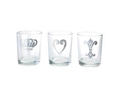 IKEA 3-er Set Teelichthalter KEJSARKRONA Teelichtgläser - 3 Stück - 6cm hoch - für Teelichter / Kerzen bis 3,5cm Durchmesser