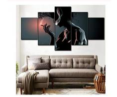 NIUYHFU Home Dekorative Wandkunst 5 Stücke Abstrakte Räuchermann Malerei Moderne Leinwand HD Druck Typ Poster Für Wohnzimmer Rahmen