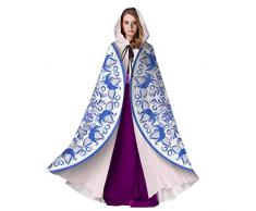 QuqUshop Chinesische Porzellanmalerei Stil Porzellanteller Mit Kapuze Mäntel Für Frauen Herren Mantel Mit Kapuze 59 Zoll Für Weihnachten Halloween Cosplay Kostüme