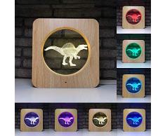 ASF15 3D-Bett-Lampe, Kreative Holzbilderrahmen Desktop-Lampe, mit Touch Control und USB-Nachtlicht for Schlafzimmer Wohnkultur, Kinder Mädchen Adult Geschenk (Size : 7-color touch)