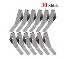 Kohmui 30 Stück Edelstahl Tischdeckenhalter, Cuisine Stahlklammern, 30er-Set Tischdeckenklammern