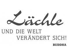 dekodino Wandtattoo Spruch Lächle und die Welt verändert Sich - Buddha Wandaufkleber Wo