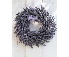 Deko Lavendelkranz auf Rattan, violett, Ø 25 cm - Künstlicher Kranz / Türkranz - artplants
