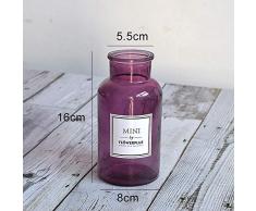 JFHGNJ 1 / 3PCS Glasvase Home Decoration Foto Requisiten Transparente Hydroponic Pflanzenvase getrocknete Blumen Desktop Ornamente Home Decoration-M-Wein rot