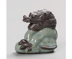 shovv Dekoartikel Ornamente 12 Tierkreis-Deko-Keramikpferd, Ratte, Kaninchen, Drache, Schlange, AFFE, Huhn, Schwein, Glück, Feng Shui, Kunsthandwerk, Ornamente