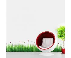 Walplus Wandsticker Aufkleber Papierkunst Dekoration Kinderzimmer Farbenfrohe Marienkäfer Gras Wohnzimmer