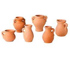 Ton-Vasen, 6er-Set Höhe 4-6cm