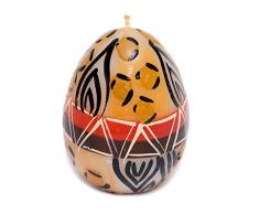 Kapula Südafrikanische Eierkerze – Fair Trade – handbemalt mit einem Docht – 6 x 9 cm