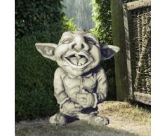 Mystische Steinfigur mit Gartenwichtel & Kobold