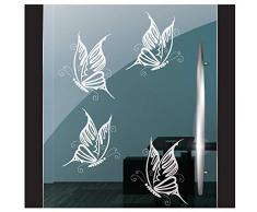 DD Dotzler Design 5919 | 4 Stück Set einzelne Schmetterlinge | Fensterbild Aufkleber Milchglasfolie | Zubehör Fensterfolie Klebefolie Fensteraufkleber
