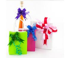 Oblique-Unique® 10 Geschenkschleifen mit Geschenkbändern für Geschenke und Zuckertüten - Farben und Größe wählbar (Rosa 10x7cm)