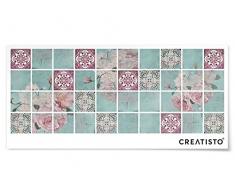 Fliesen dekorativ | Deko-Fliesenaufkleber Badezimmerfolie Dekorfolie Wand Deko | 10x10 cm Design Motiv Durch die Blume - 40 Stück