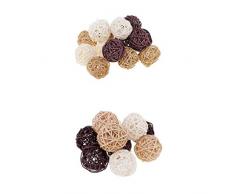 joyMerit 20 pcs Rattankugeln Rattanball Kugeln Rattanbälle Rattan Kugel Streudeko Tischdeko