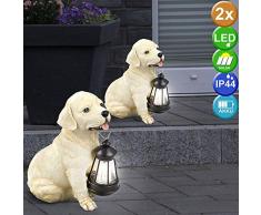2er Set LED Solar Leuchten Garten Weg Außen Beleuchtung Hund Tier Figur Lampe Terrasse