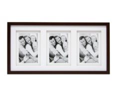 Deknudt Frames S65KQ3 Bilderrahmen für 3 Fotos, doppeltes Passepartout, Holz, 10 x 15 cm, braun
