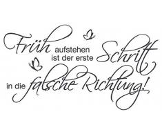 dekodino® Wandtattoo Spruch Zitat Früh aufstehen ist der erste Schritt Wanddeko