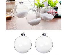 Warmiehomy 5 x Christbaumkugeln aus klarem Glas befüllbare Ornamente für Weihnachten Party Geburtstag Hochzeit Dekoration, Glas, farblos, 10cm