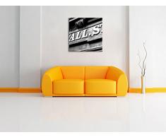 Monocrome, Wall Street in New York, Format: 40x40 auf Leinwand, XXL riesige Bilder fertig gerahmt mit Keilrahmen, Kunstdruck auf Wandbild mit Rahmen, günstiger als Gemälde oder Ölbild, kein Poster oder Plakat