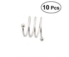 OUNONA 10 Stücke Spirale Serviettenringe für Zuhause, Küche, Esszimmer (Silber)