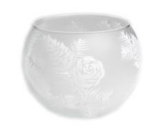 Celebration Vase Kugelvase Windlichthalter Glaskugel Leuchtkugel 15 cm Handbemalt Motiv Milchglas Tanne inkl. Geschenkbox