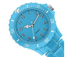 Taffstyle Farbige Krankenschwesteruhr Schwesternuhr Kitteluhr Pflegeruhr mit Nadel Damen Silikon Analog Quarz Uhr Türkis