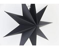 SUNBEAUTY 30cm Papier Stern Schwarz 3er Set Faltsterne Dekoration Neuneck Weihnachtsstern Deko