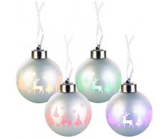 Lunartec LED Weihnachtskugeln: Christbaumkugeln mit Farbwechsel-LEDs, Ø 8cm, 4er-Set (LED Weihnachtskugeln kabellos)