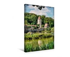 Premium Textil-Leinwand 30 cm x 45 cm hoch, Ein Motiv aus dem Kalender Dinkelsbühl - Romantisches Kleinod | Wandbild, Bild auf Keilrahmen, Fertigbild auf echter Leinwand, Leinwanddruck (CALVENDO Orte);CALVENDO Orte