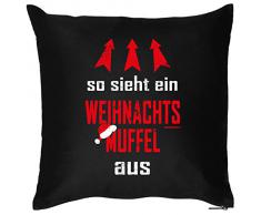 Mega cooles Kuschelkissen Dekokissen Sofakissen zur Weihnachtszeit - so sieht ein Weihnachtsmuffel aus - lustiges Weihnachtsgeschenk Kissen Polster