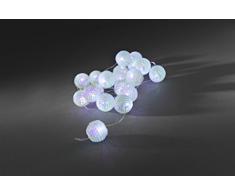 Konstsmide 3166-203 LED Dekolichterkette / Schneebälle / 20 kalt weiße Dioden / batteriebetrieben / transparentes Kabel / 3 x AA 1.5V (exkl.)
