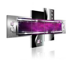murando - Bilder Abstrakt 200x90 cm - Vlies Leinwandbild - 4 TLG - Kunstdruck - modern - Wandbilder XXL - Wanddekoration - Design - Wand Bild - schwarz grau lila Diamant a-A-0058-b-k