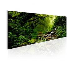 murando - Bilder Wald 150x50 cm - Leinwandbilder - Fertig Aufgespannt - Vlies Leinwand - 1 Teilig - Wandbilder XXL - Kunstdrucke - Wandbild - Waldlandschaft Natur Wald Panorama Baum c-B-0193-b-c