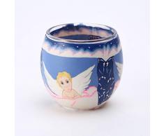 MB-Müller Extraordinary Gifts Fimo Glaswindlicht handgemacht blau mit Engel