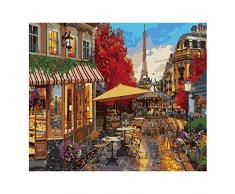 Bumplebee DIY Malen Nach Zahlen Landschaft Ölgemälde Vorgedruckt Leinwand Handgemalt Gemälde Malen Bild Geschenk für Erwachsene Kinder Home Haus Dekor (B, 40 X 50 cm)