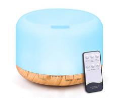 500ml Aroma Diffuser,TENSWALL Ultraschall Luftbefeuchter Fernbedienung Vernebler Raumbefeuchter Elektrisch Duftlampe Öle Diffusor mit 7 wechselnden Farben und automatischer Abschaltung ohne Wasser
