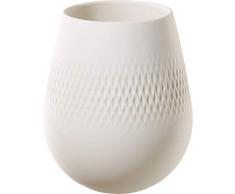 Villeroy & Boch Collier Blanc Vase Carré No. 2, 12,5x12,5x14 cm, Premium Porzellan, Weiß