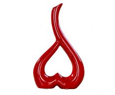 Anyutai Keramik Herzform Vase Blumenvase, Schöne Herzform Keramik Blumengesteck Party Hochzeitsdekoration (Rot)