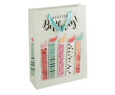 Idena 30208 - Geschenktasche HAPPY Birthday, Größe ca. 34x25x8 cm, Geschenktüte, Geschenkverpackung, Tragetasche, Geburtstag, Party
