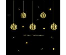 Yoillione Fensteraufkleber Weihnachten Wandaufkleber,Weihnachts Wandtattoo Weihnachten Kugeln Gold,Weihnachten Fensterbilder Selbstklebend