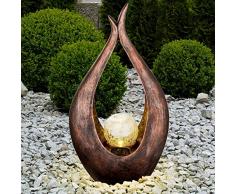 LED Solar Außen Deko Leuchte Glas Kugel Steh Leuchte Garten Dekoration bronze Lampe Rasen Weg Beleuchtung
