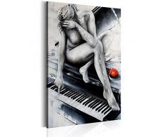 murando - Bilder 80x120 cm Vlies Leinwandbild 1 TLG Kunstdruck modern Wandbilder XXL Wanddekoration Design Wand Bild - Frau Klavier AKT h-B-0076-b-a
